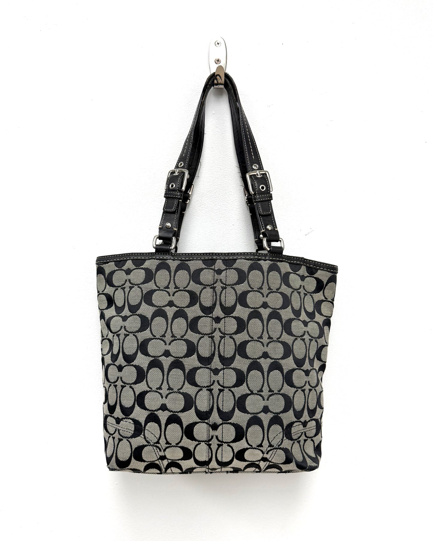 Vintage Coach Hampton signature jacquard tote