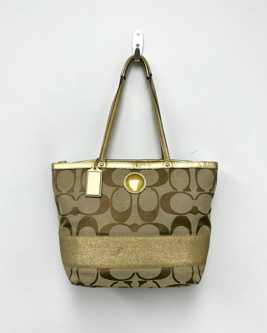 Coach Signature Stripe Tote Bag