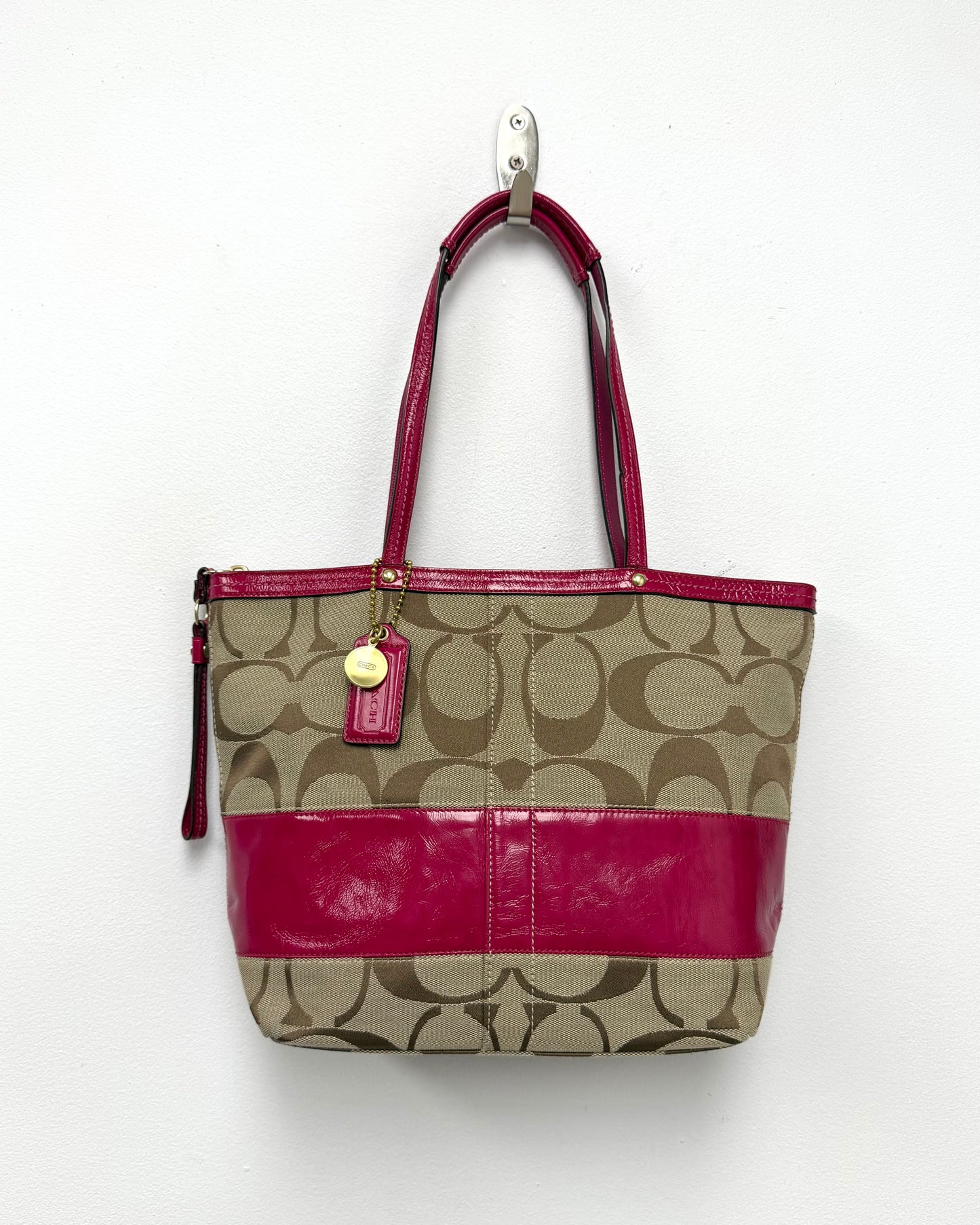Coach Signature Stripe tote
