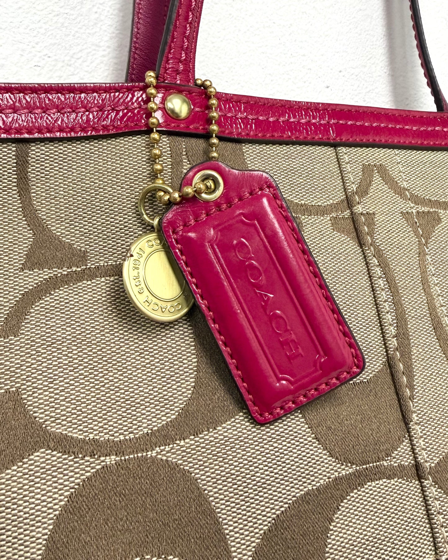 Coach Signature Stripe tote