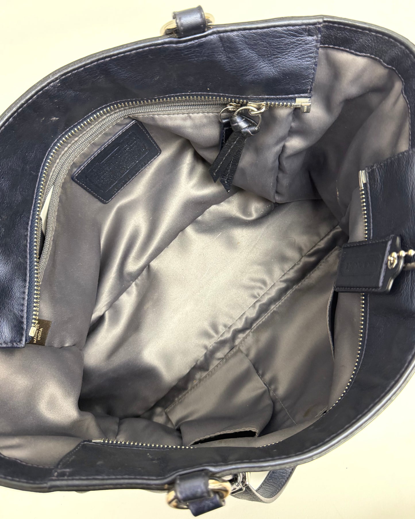 Coach black leather Gallery East West tote bag