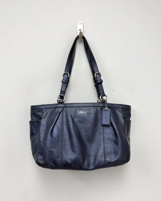 Coach black leather Gallery East West tote bag