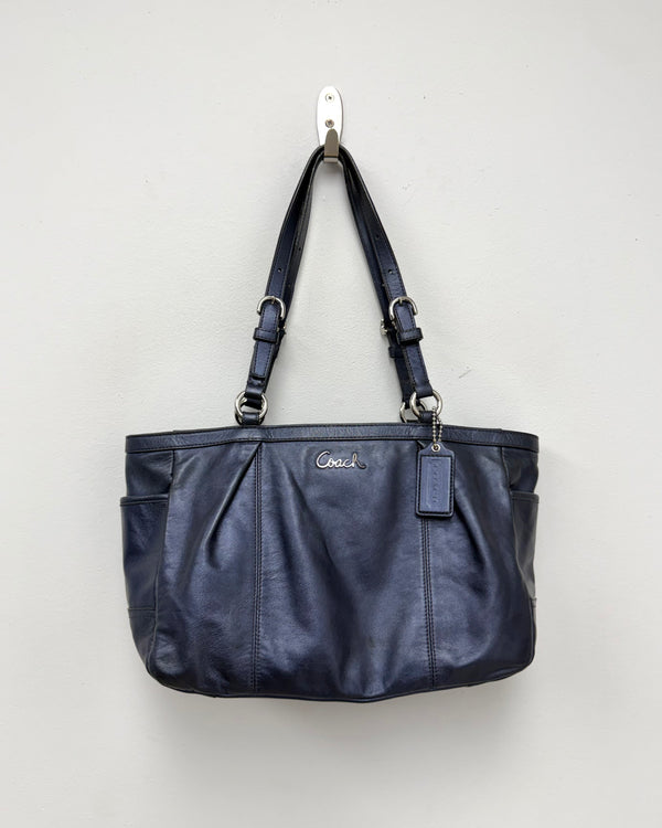 Coach black leather Gallery East West tote bag