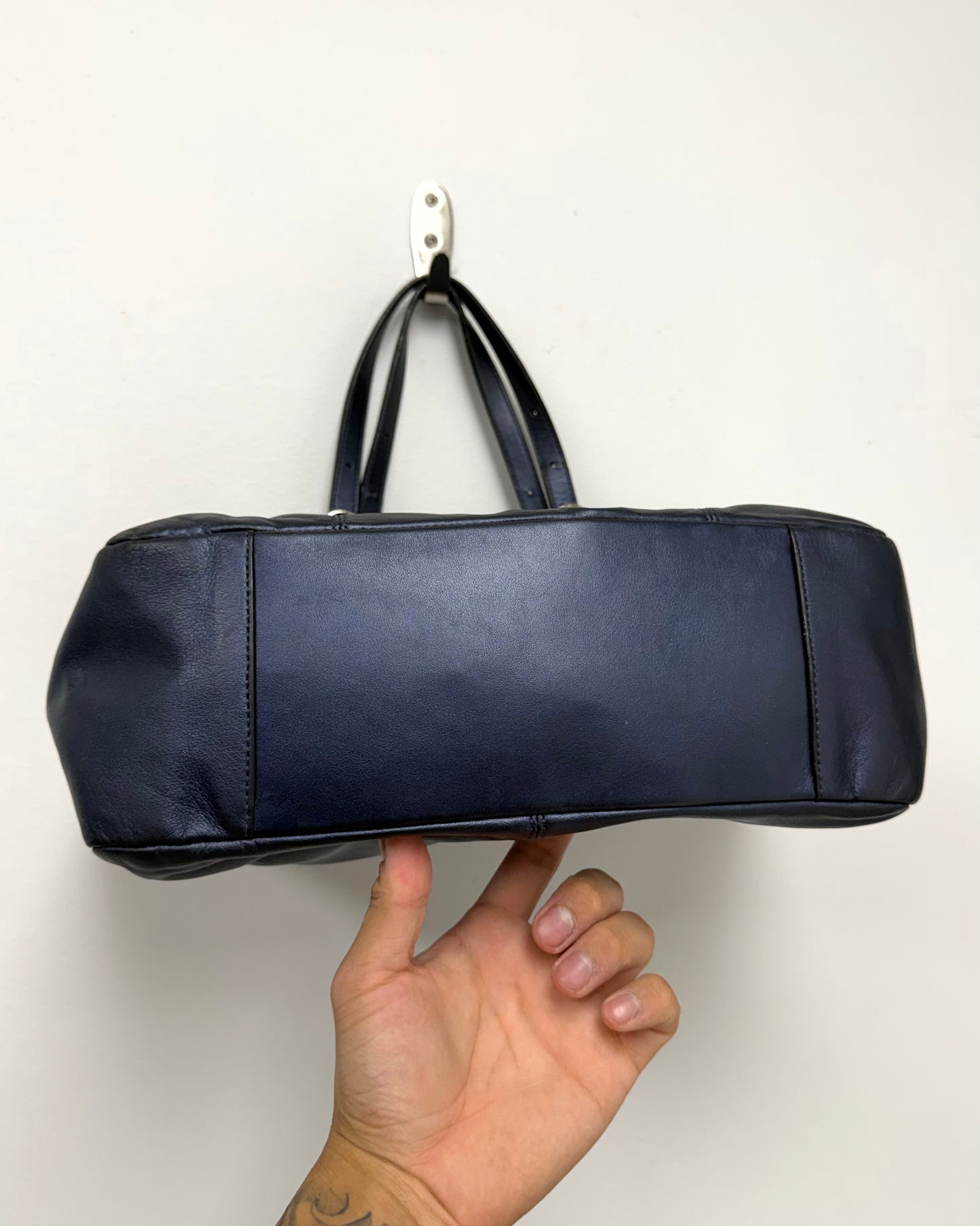 Coach black leather Gallery East West tote bag
