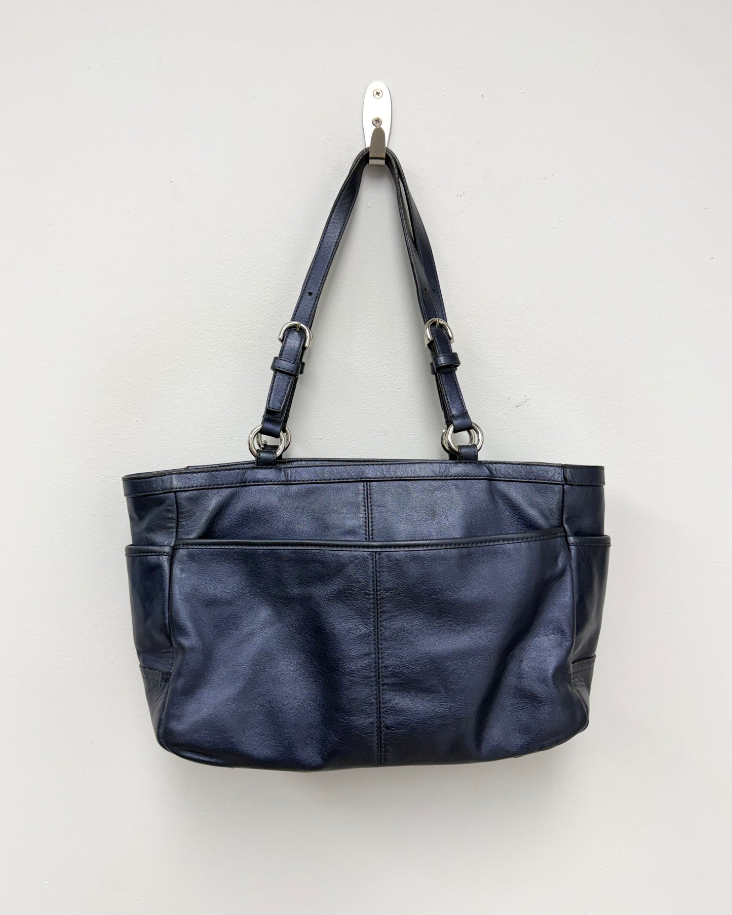 Coach black leather Gallery East West tote bag