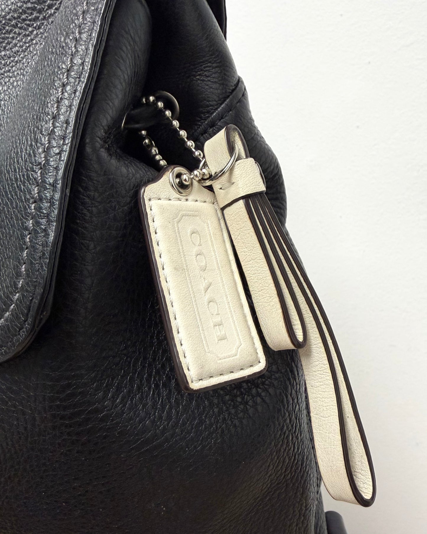 Black Leather Coach backpack