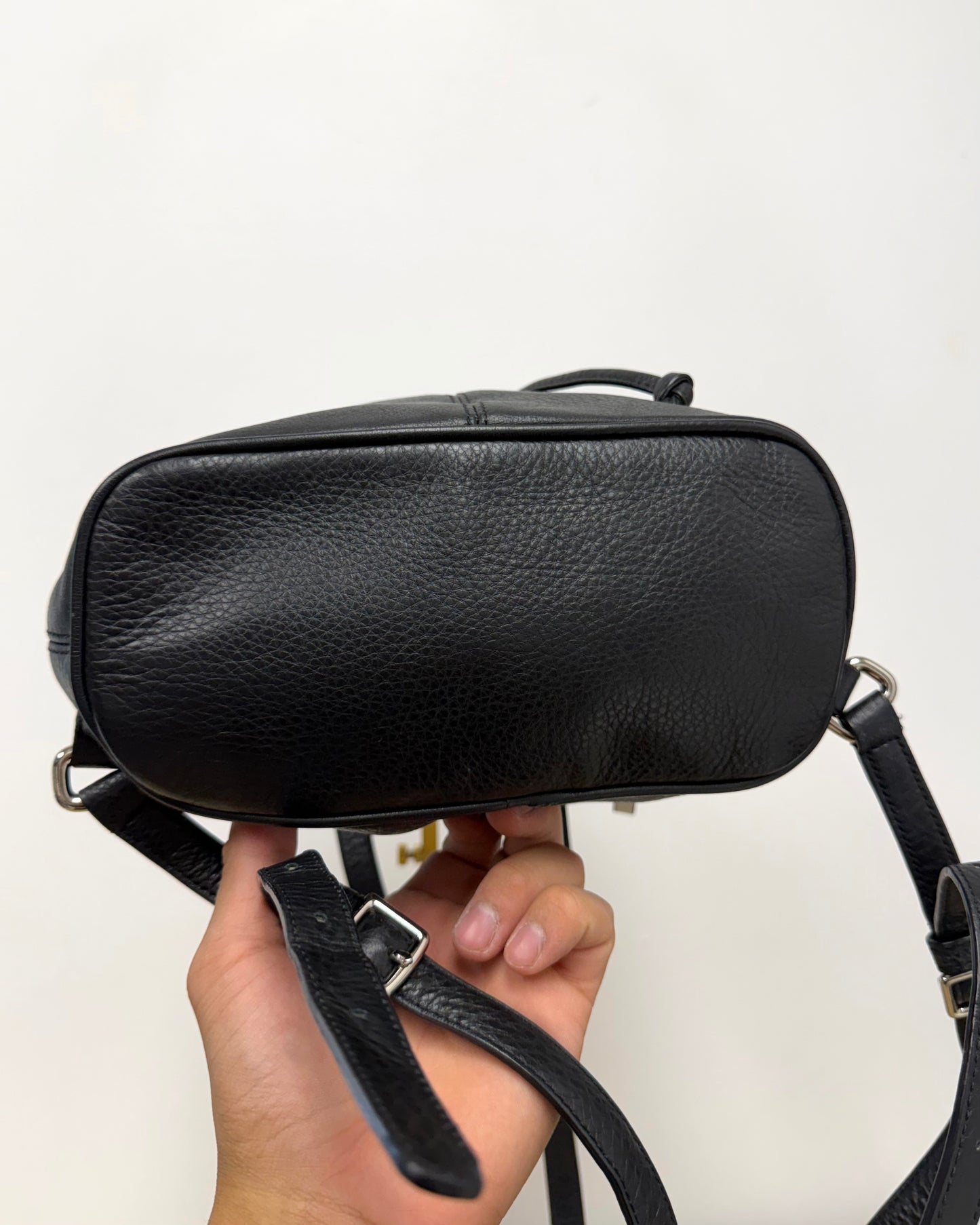 Black Leather Coach backpack