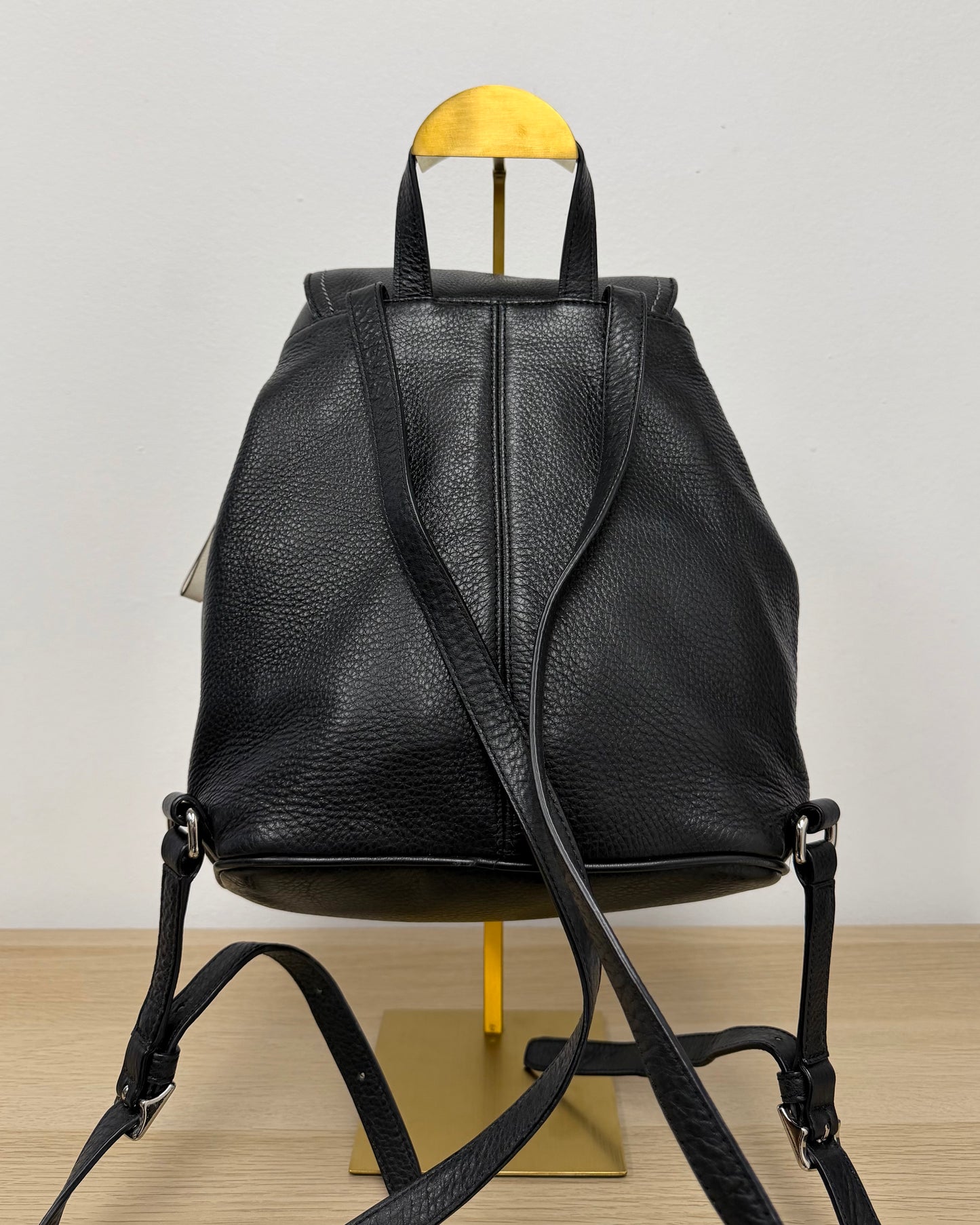 Black Leather Coach backpack