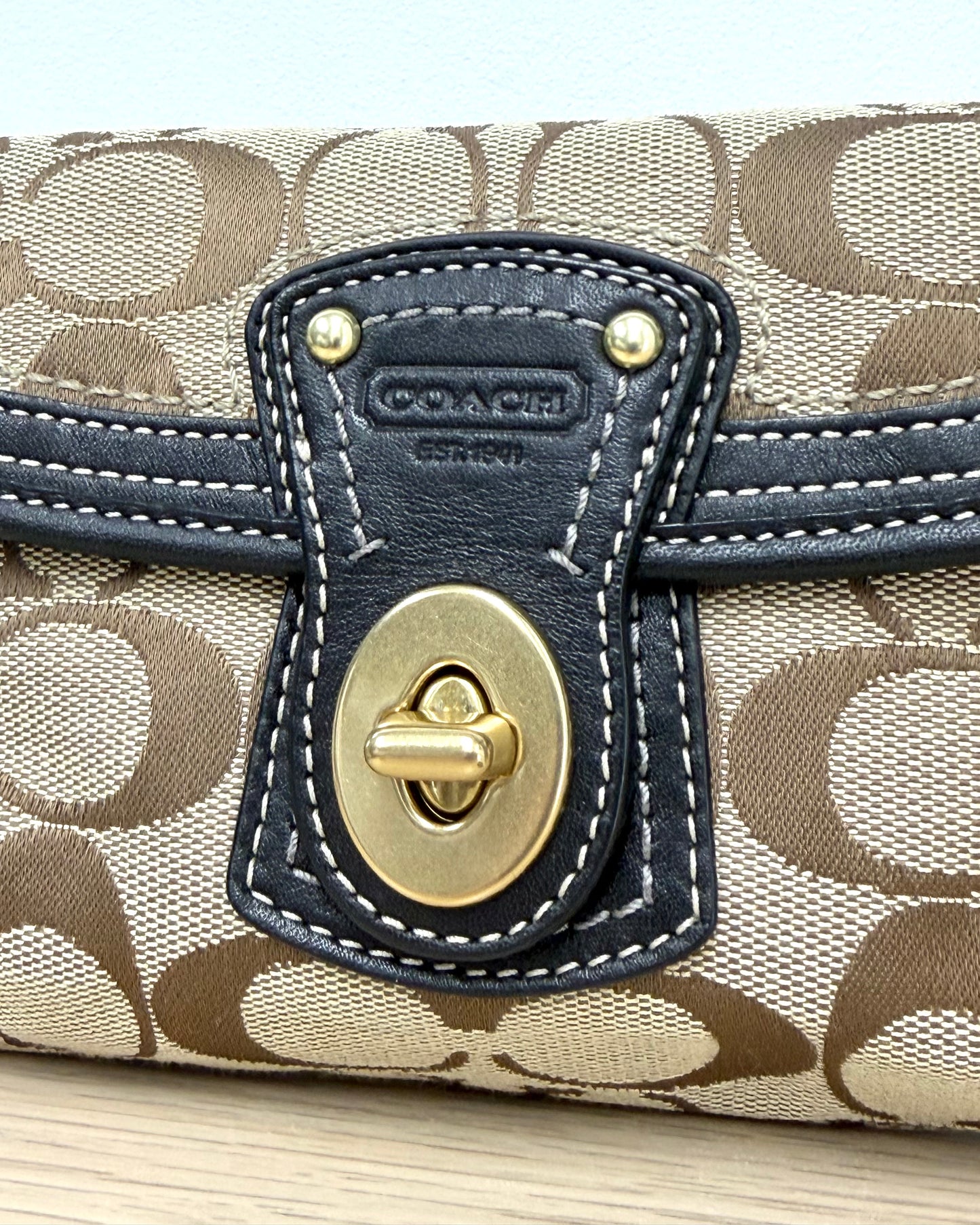 Coach Legacy Signature Turnlock Wristlet