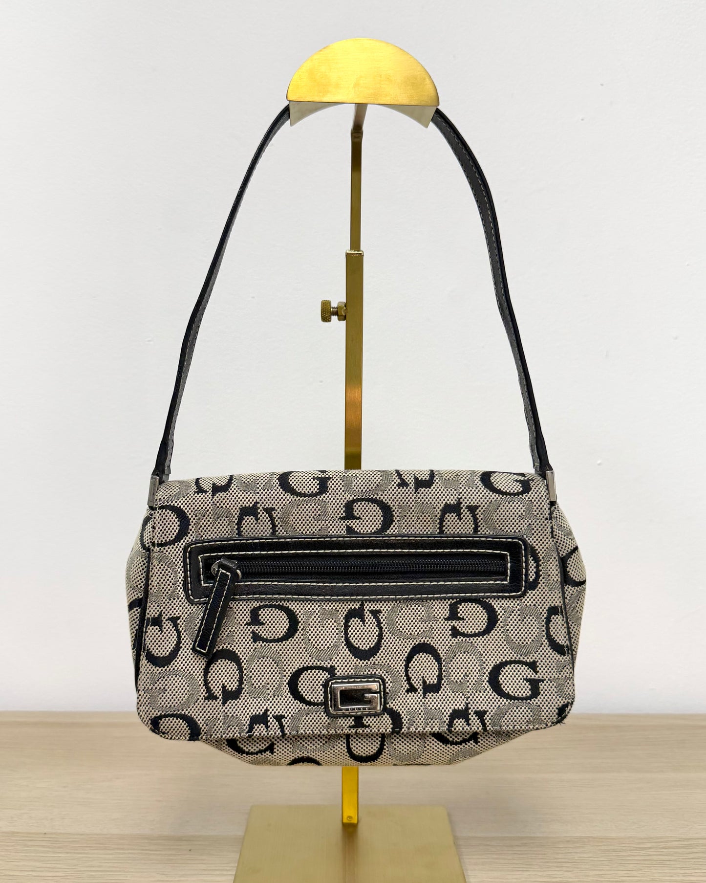 Guess monogram mini baguette bag