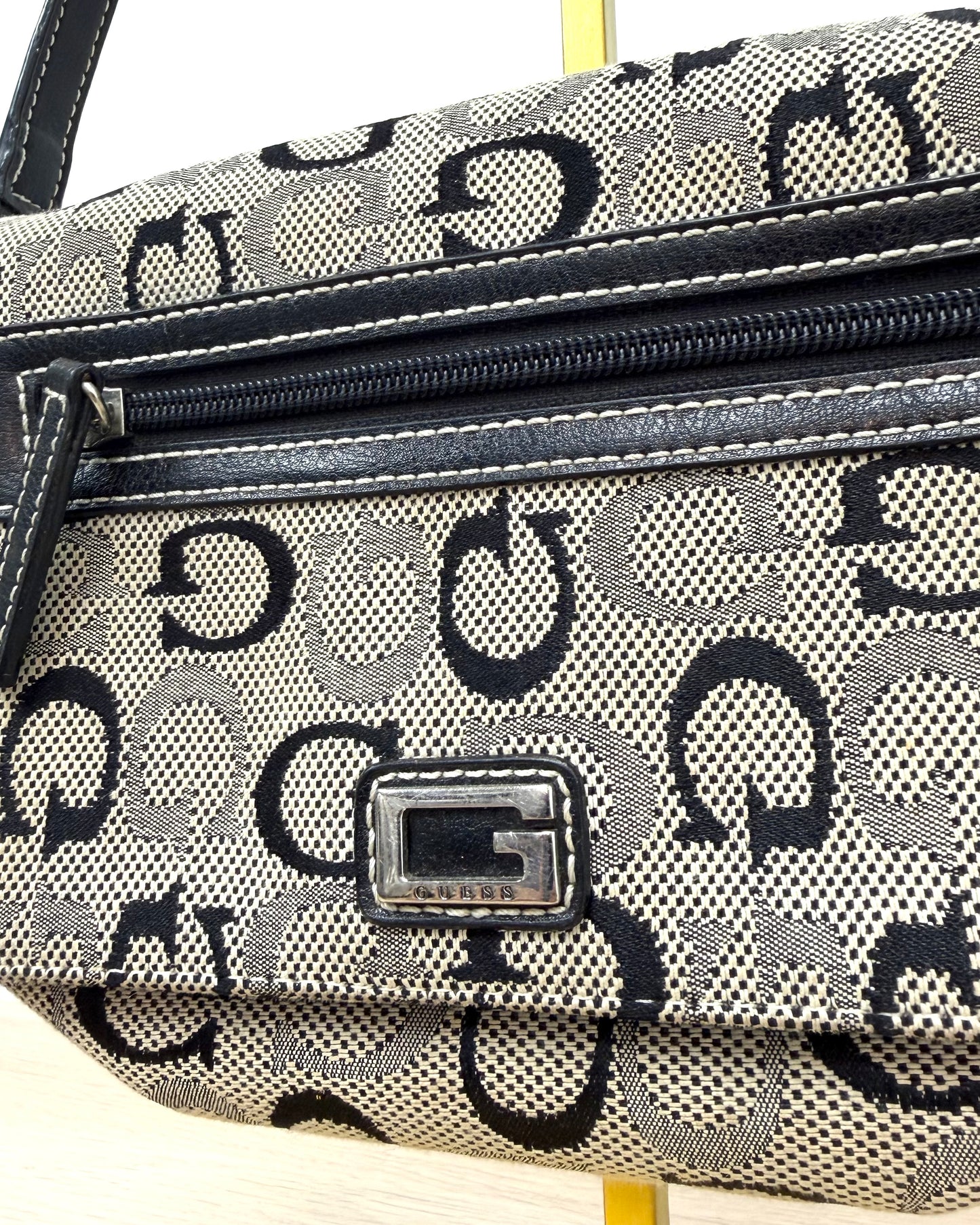 Guess monogram mini baguette bag