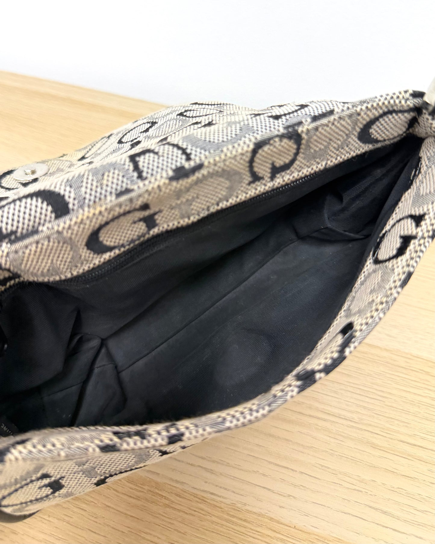 Guess monogram mini baguette bag