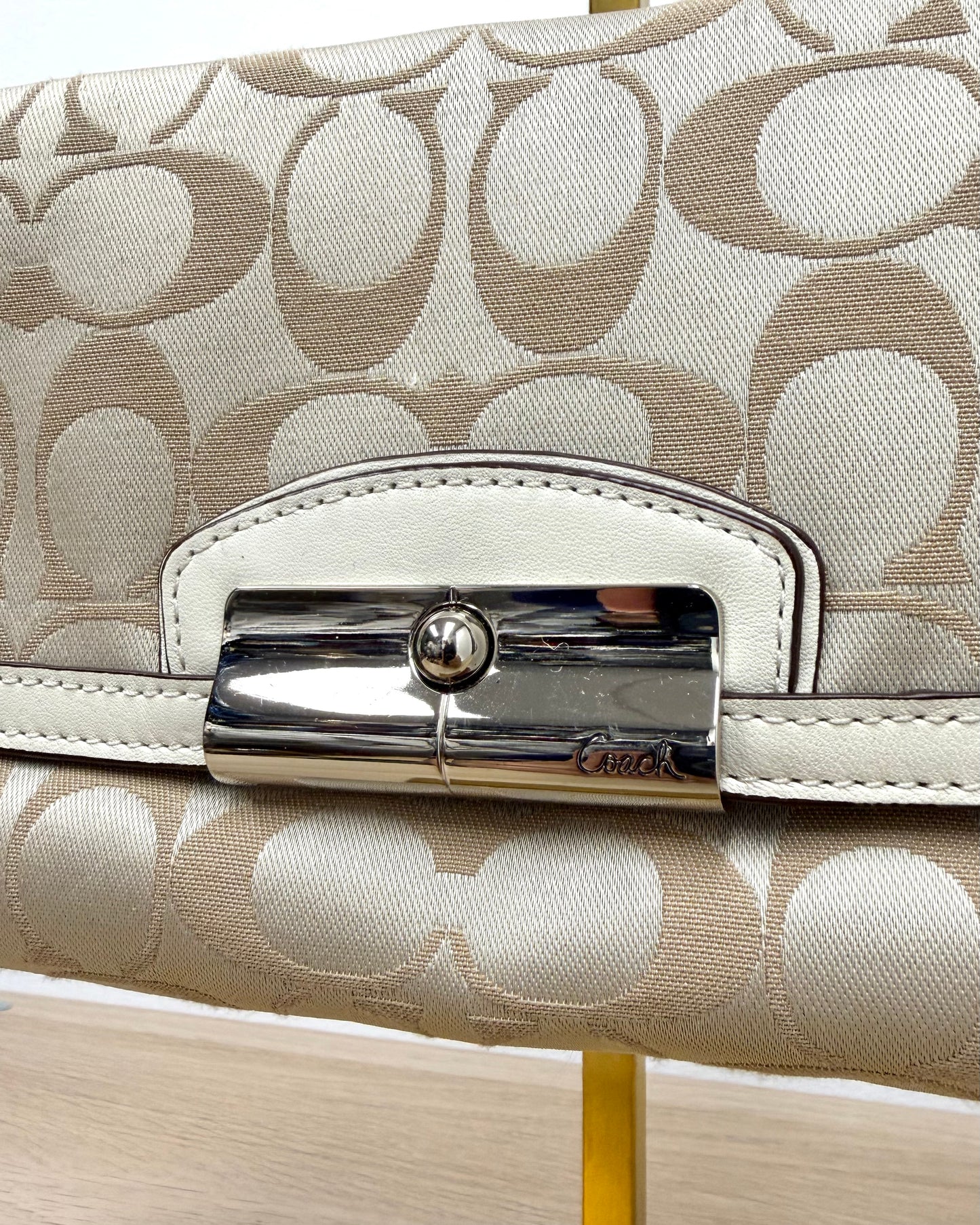 Coach Kristin Signature Sateen Flap Wristlet