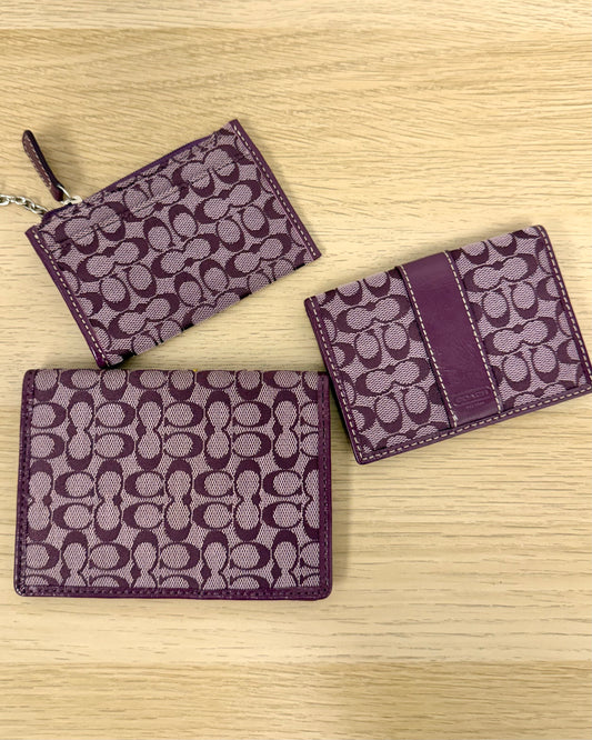 Coach Signature set (wallet, passport holder, coin ourse)