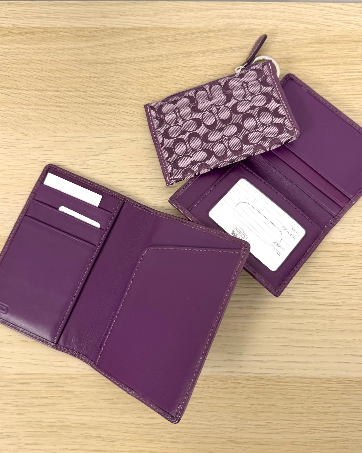Coach Signature set (wallet, passport holder, coin ourse)
