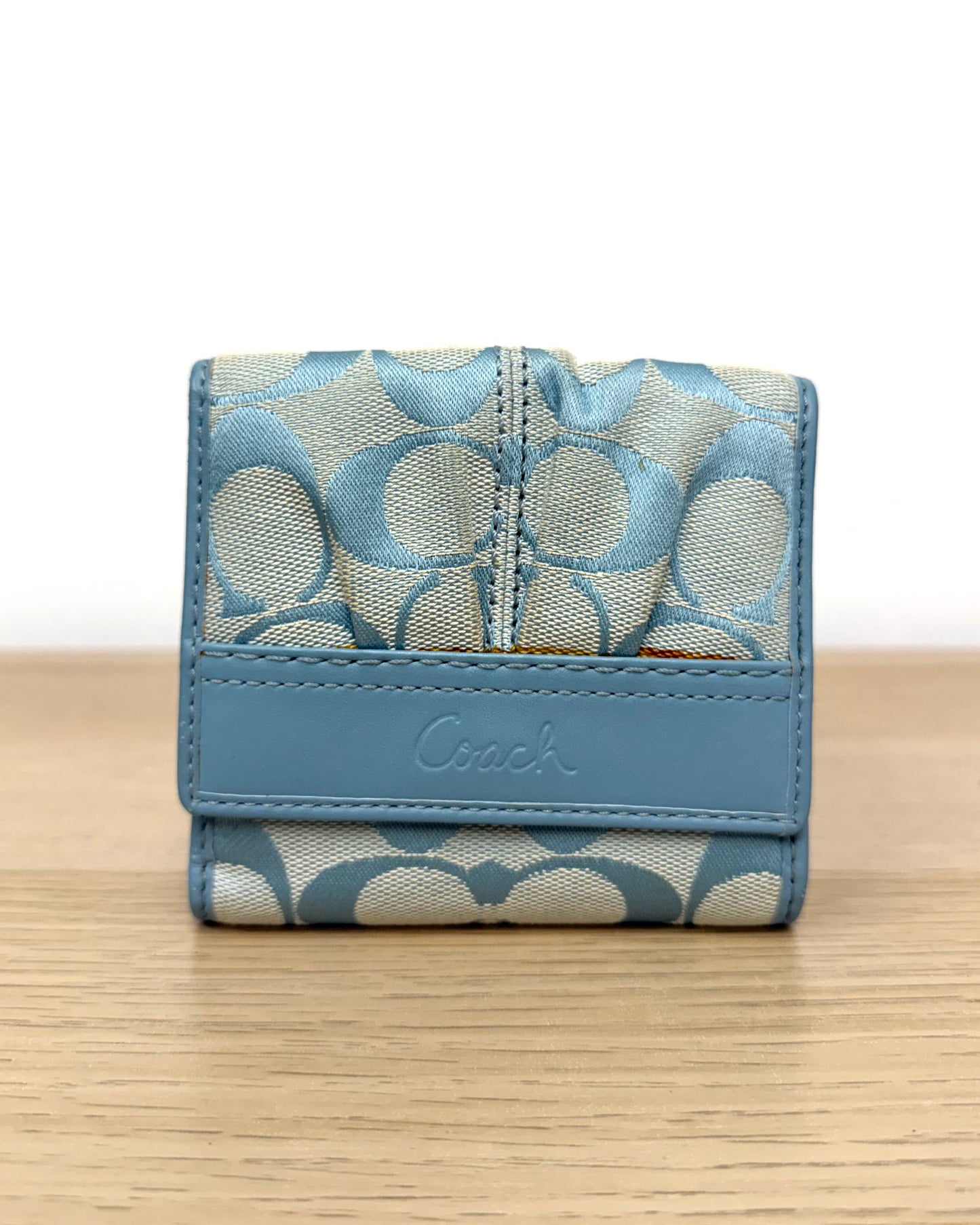 Light blue Coach bifold wallet