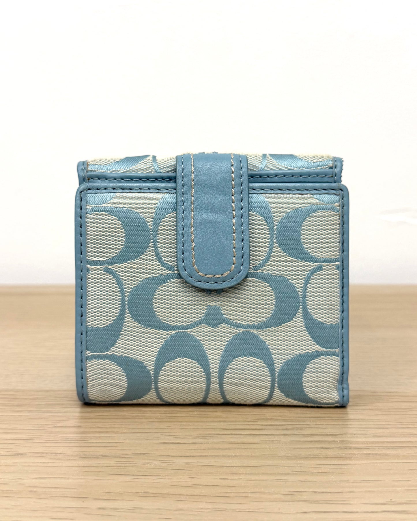 Light blue Coach bifold wallet