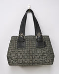 Coach Soho Signature Small Black Gray Canvas Satchel Bag