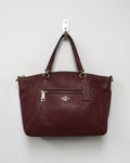 Burgundy Coach Prairie Pebbled Leather Satchel