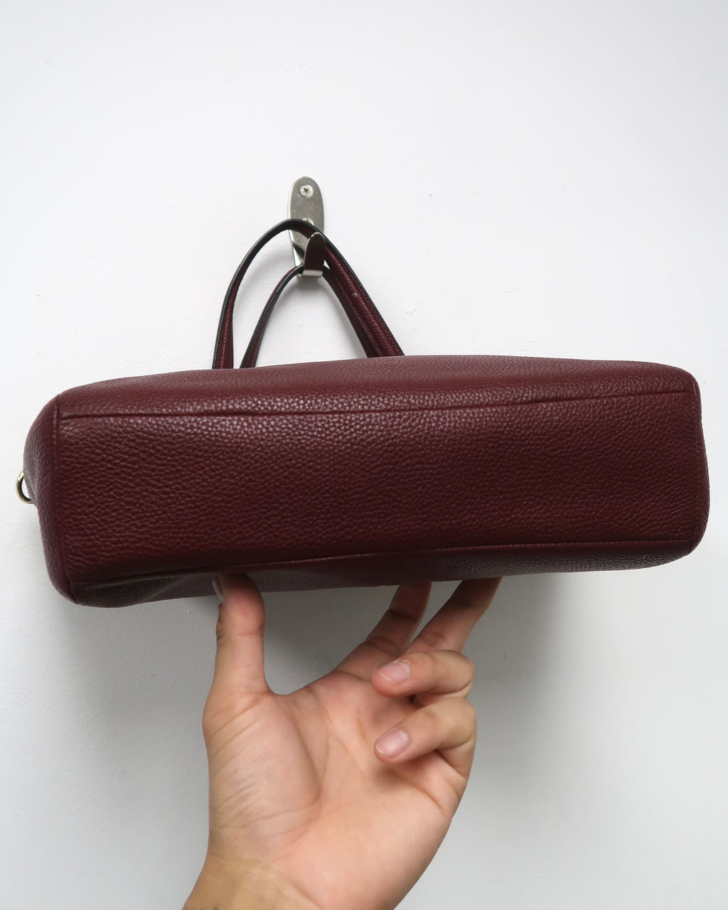 Burgundy Coach Prairie Pebbled Leather Satchel