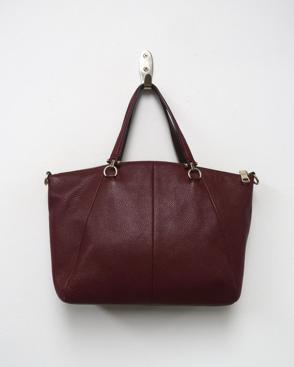 Burgundy Coach Prairie Pebbled Leather Satchel