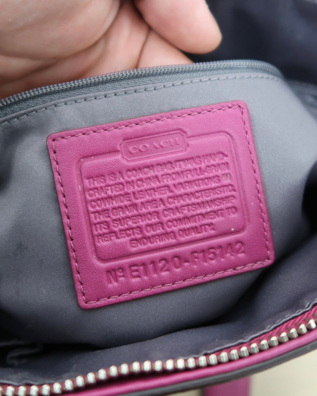 Coach Berry Pink Patent Leather Stitched C Signature Stripe Shoulder Bag