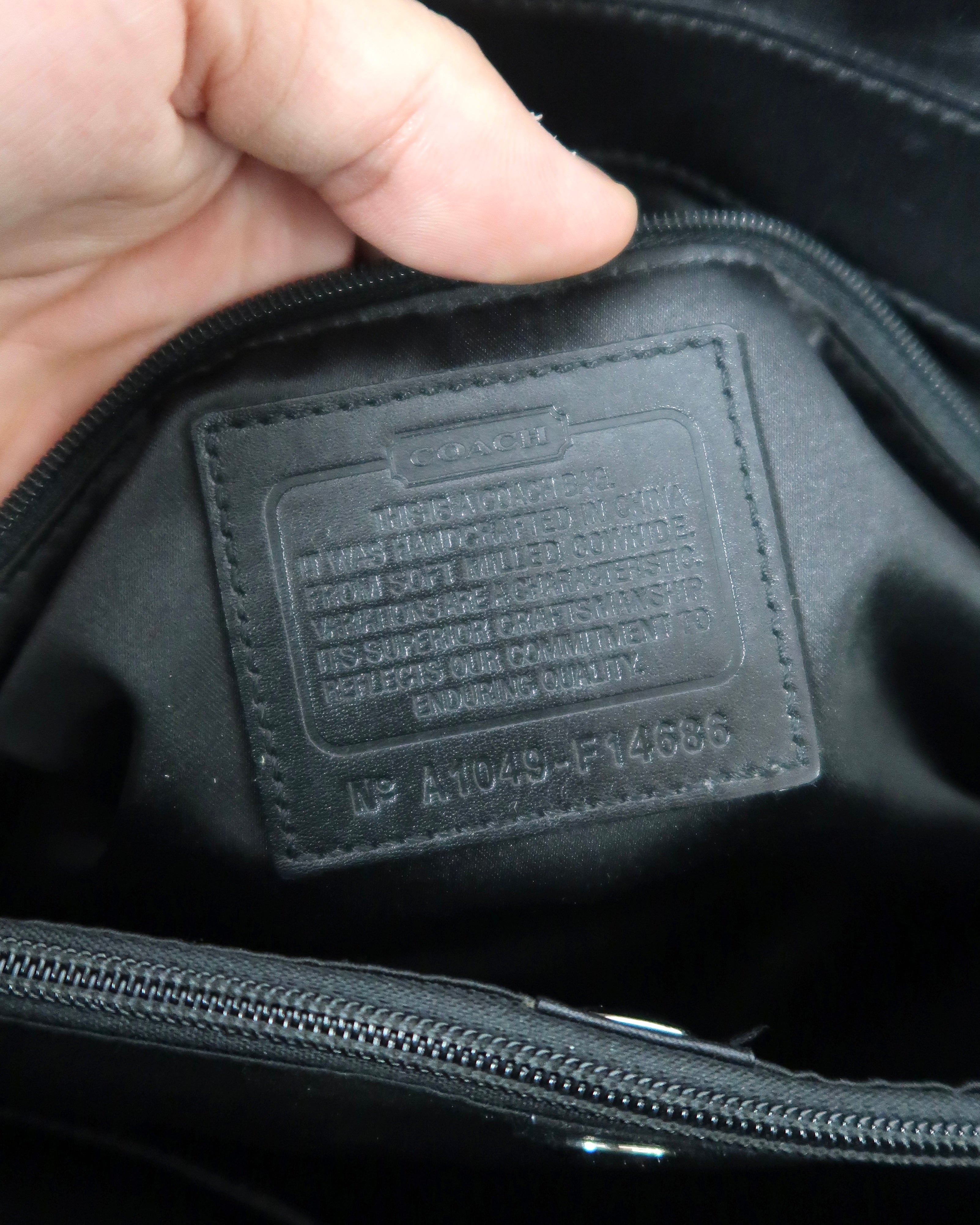 Black Pebbled Leather Coach Penelope Soho Shopper Bag
