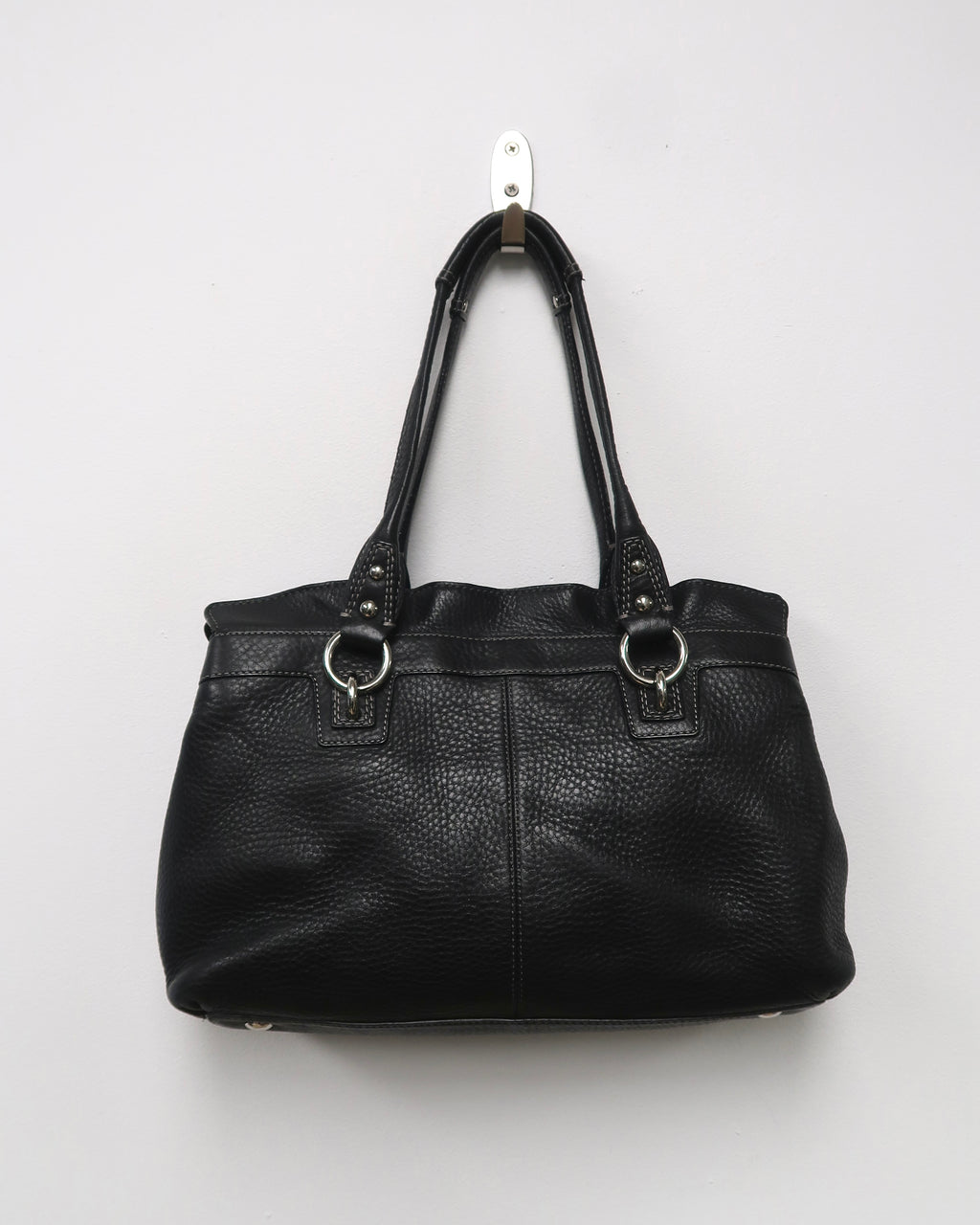 Black Pebbled Leather Coach Penelope Soho Shopper Bag
