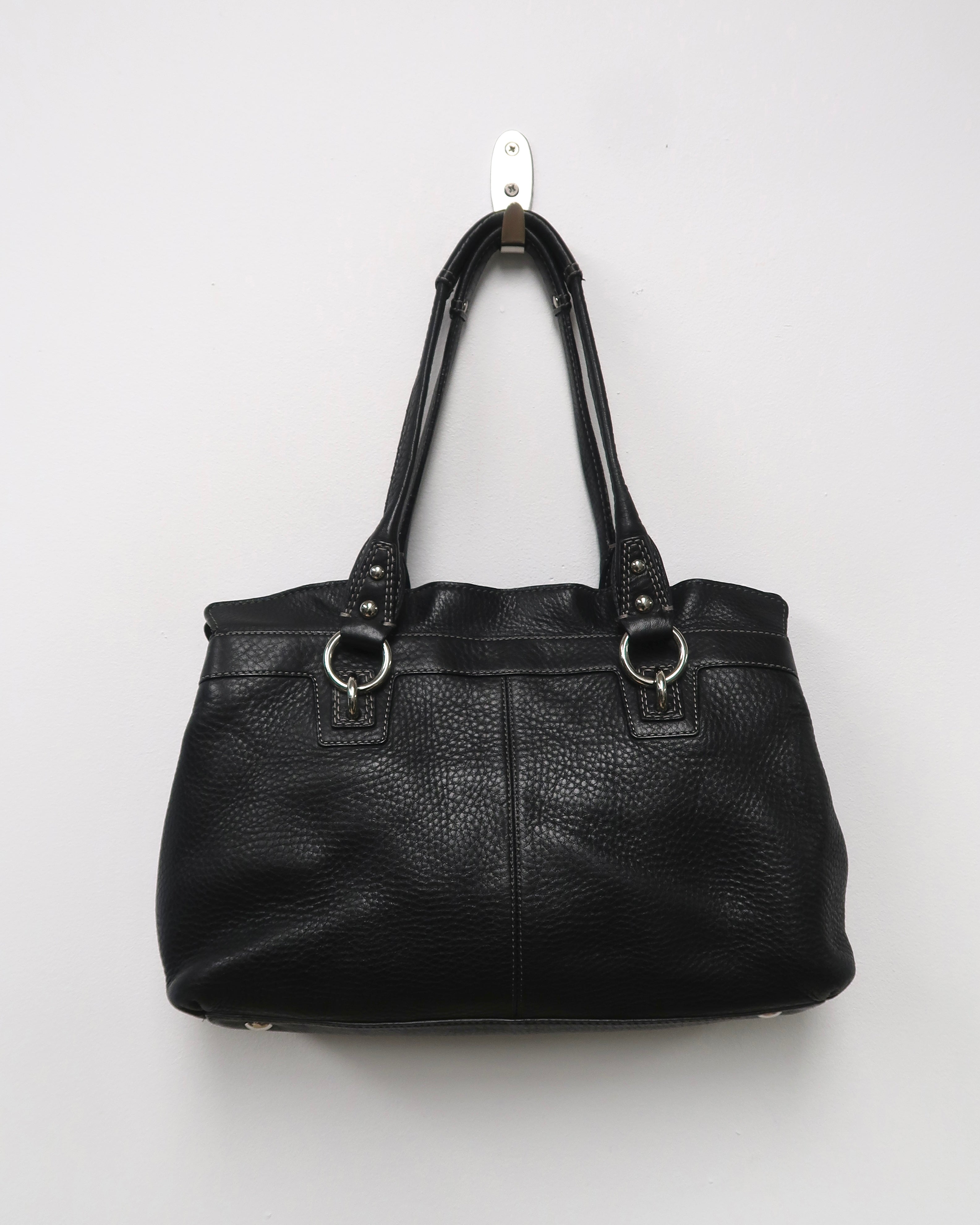 Black Pebbled Leather Coach Penelope Soho Shopper Bag