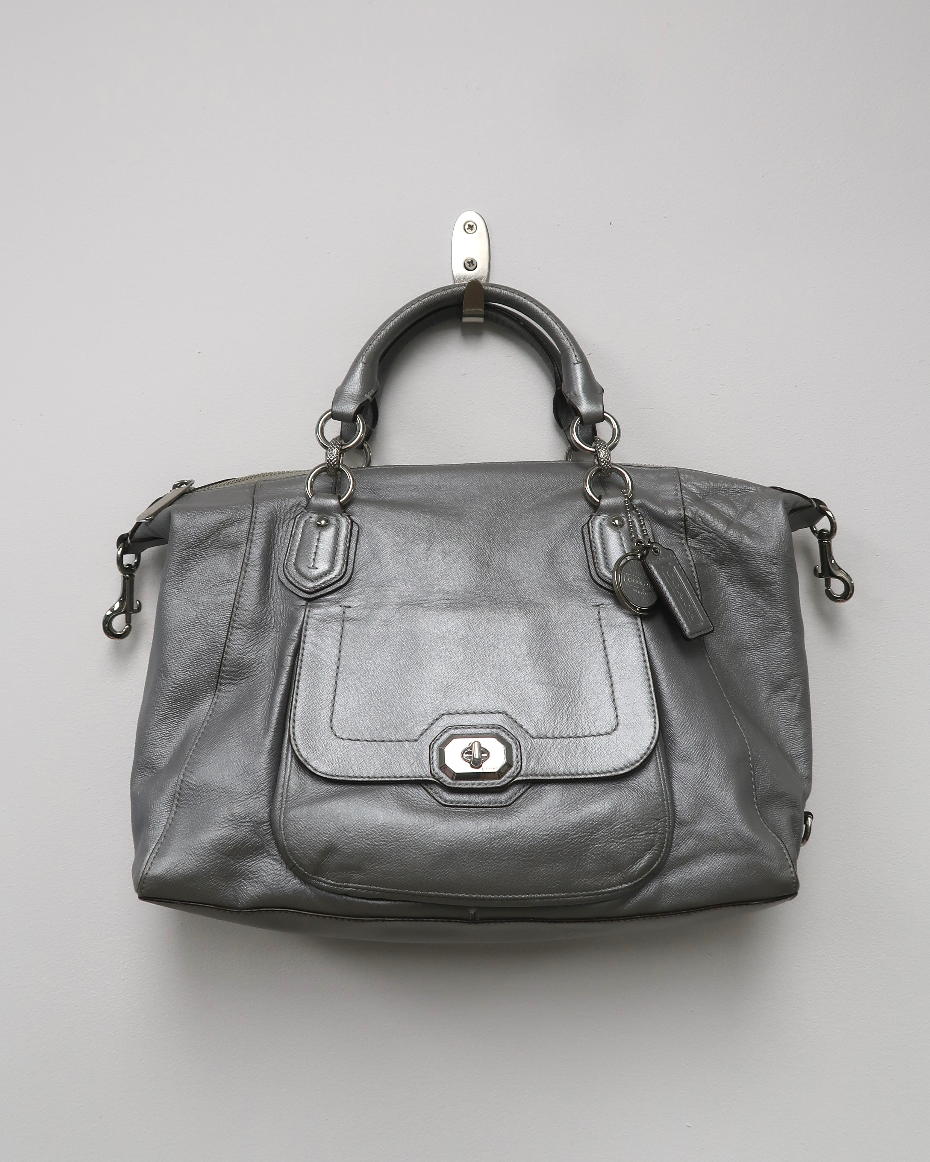 Coach Campbell Turnlock Leather Satchel