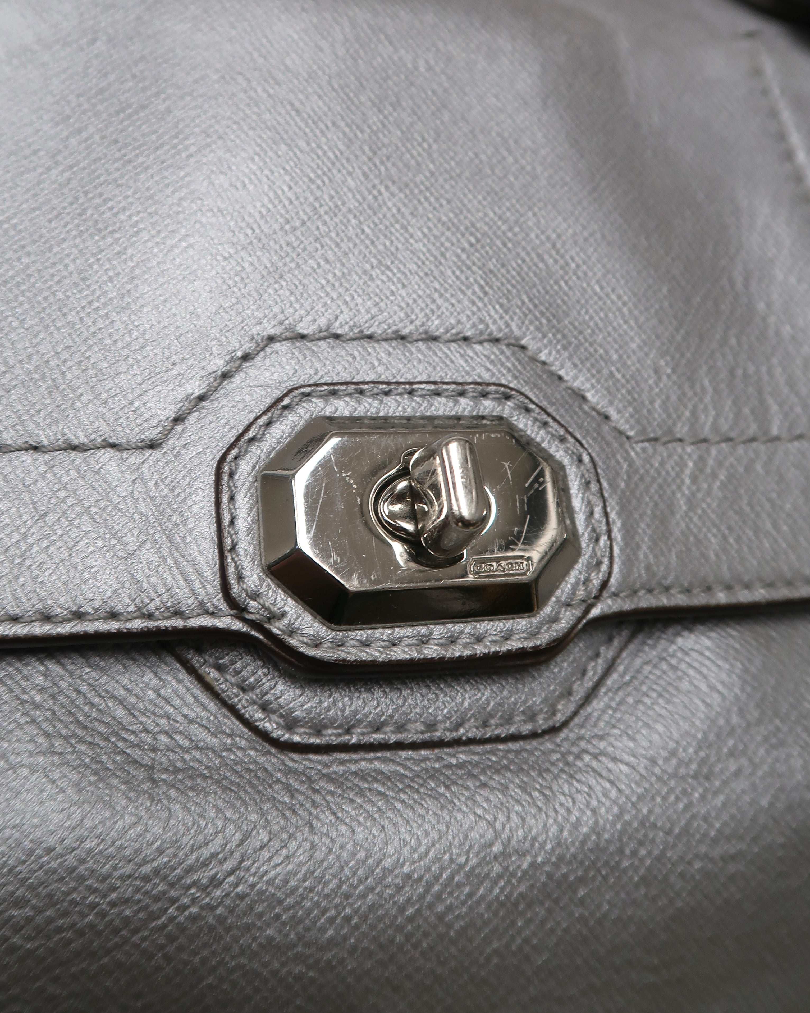 Coach Campbell Turnlock Leather Satchel