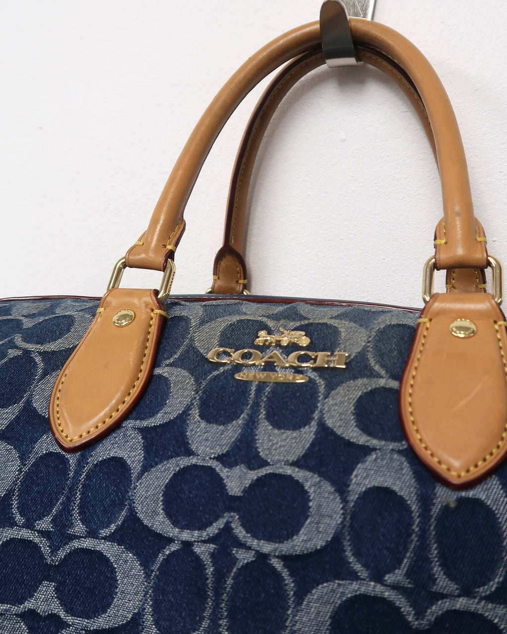 Coach Rowan Large Satchel Signature Denim Bag