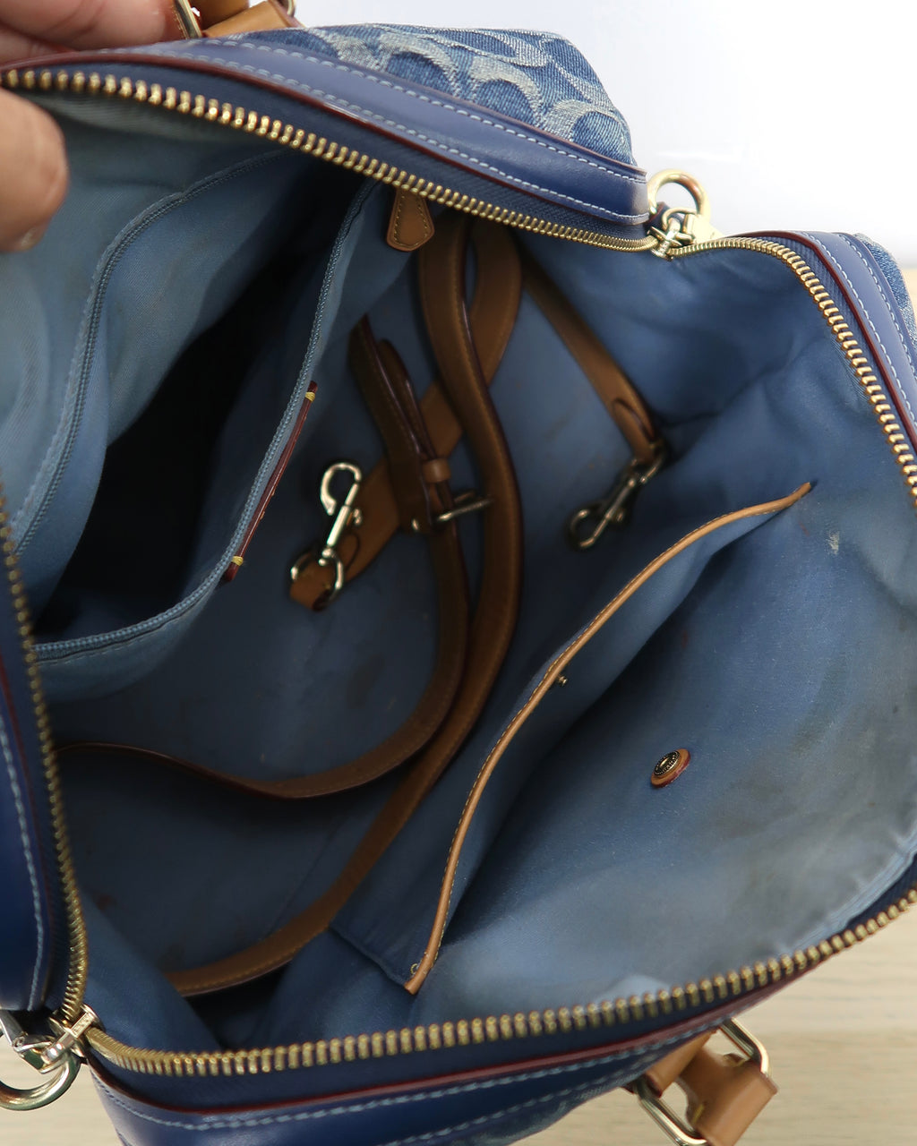 Coach Rowan Large Satchel Signature Denim Bag
