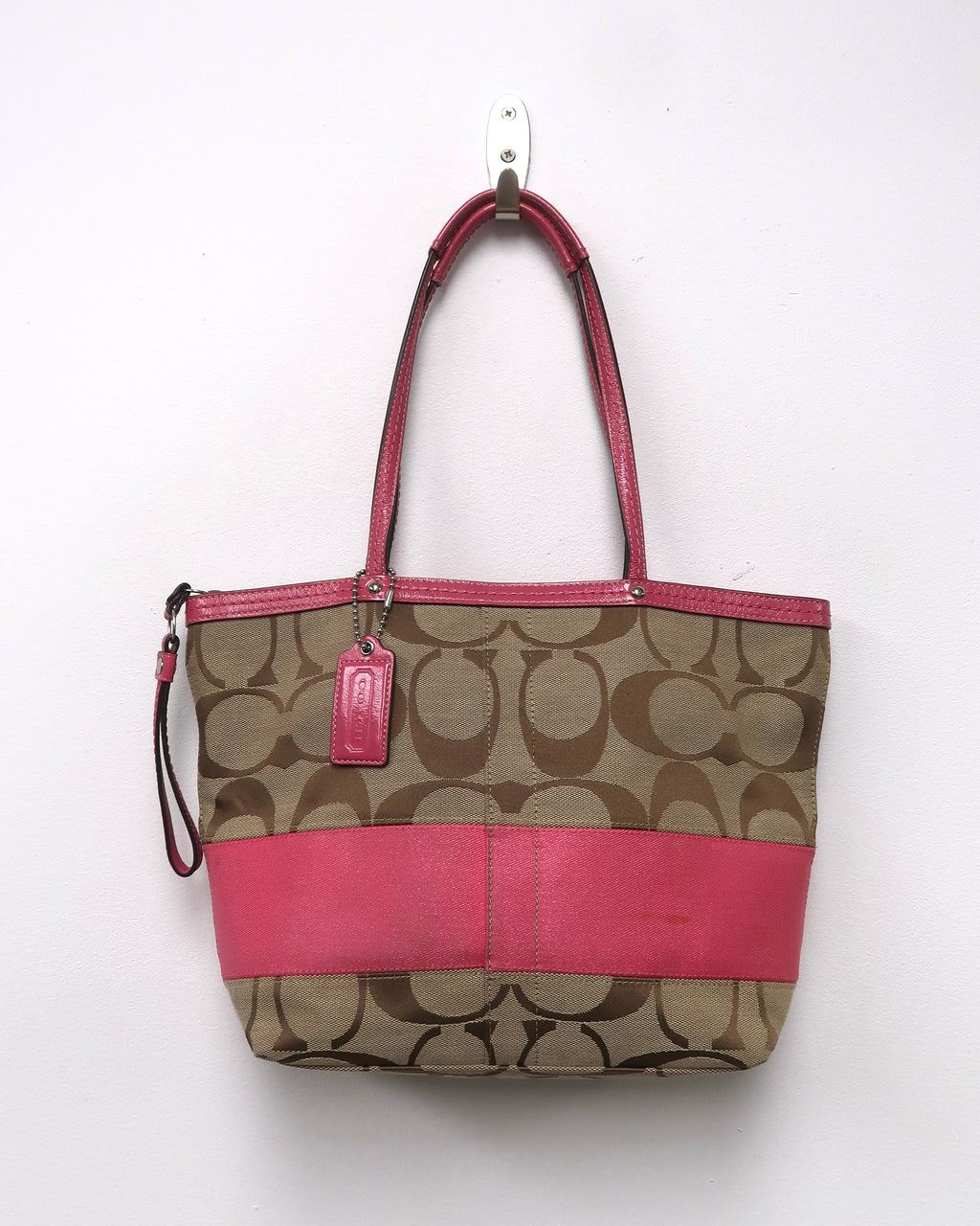 Coach Signature Stripe Tote Bag