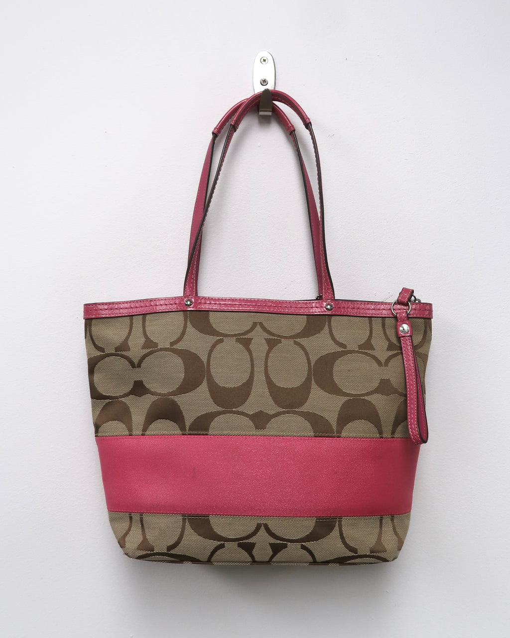 Coach Signature Stripe Tote Bag
