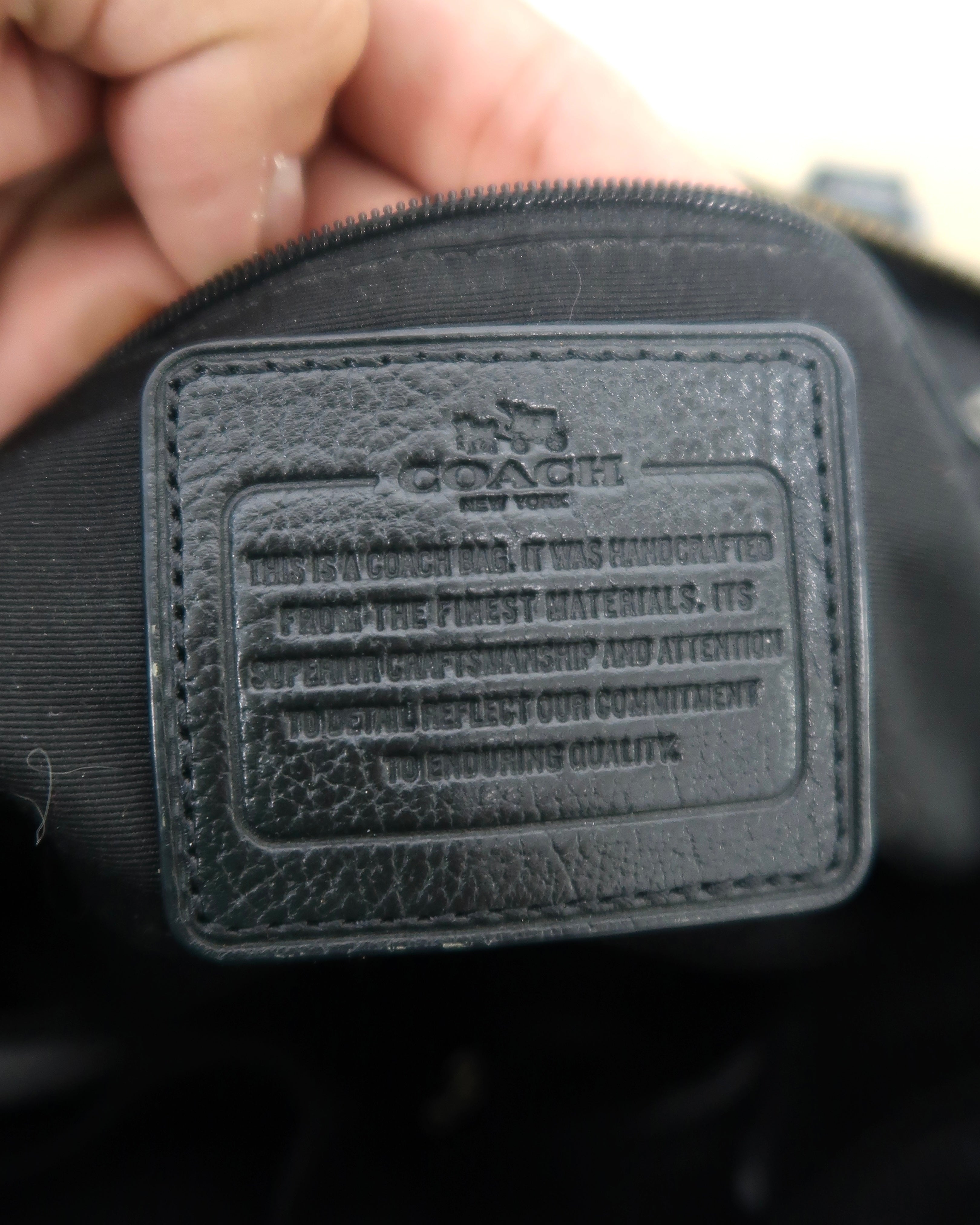 Black Pebbled Leather Coach Mickie Satchel