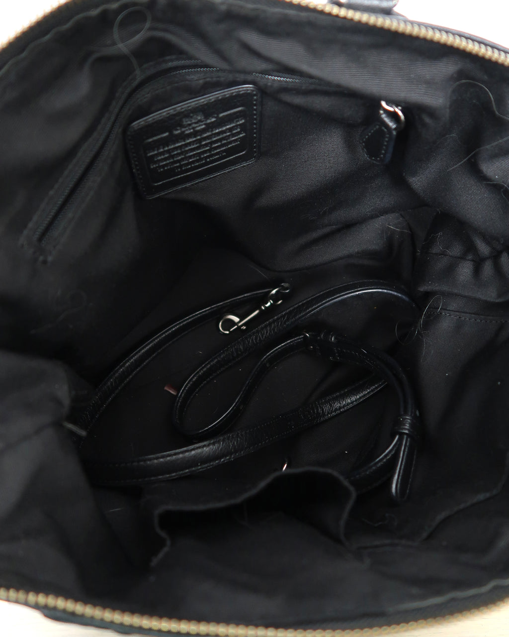 Black Pebbled Leather Coach Mickie Satchel