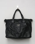 Black Pebbled Leather Coach Mickie Satchel