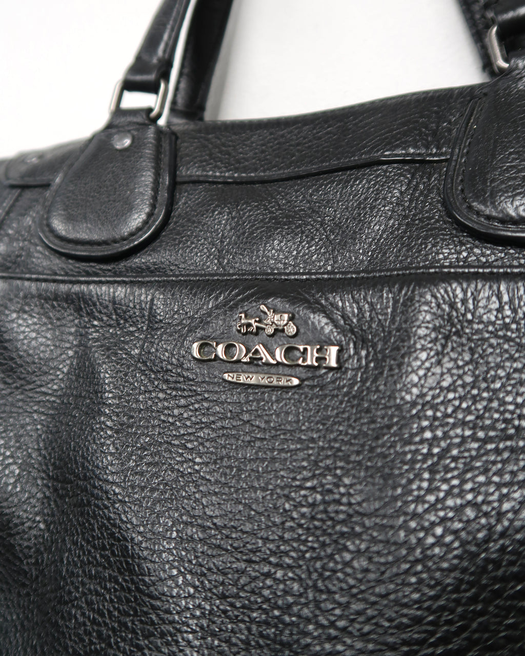 Black Pebbled Leather Coach Mickie Satchel