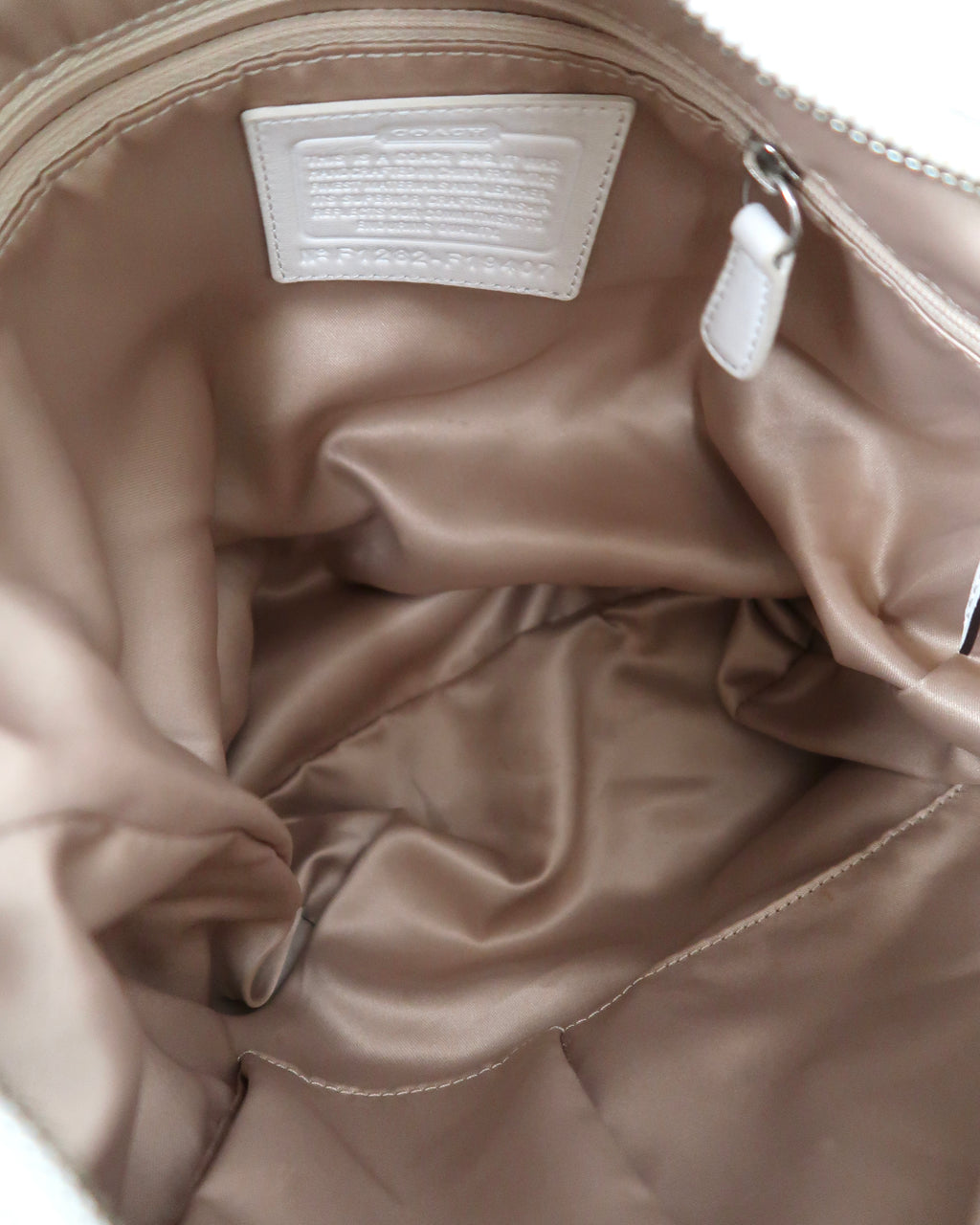 white leather Coach Brooke hobo bag