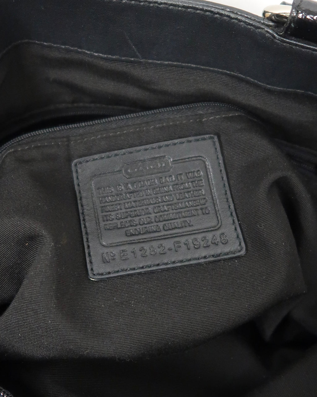 black leather Coach Soho East West shoulder bag
