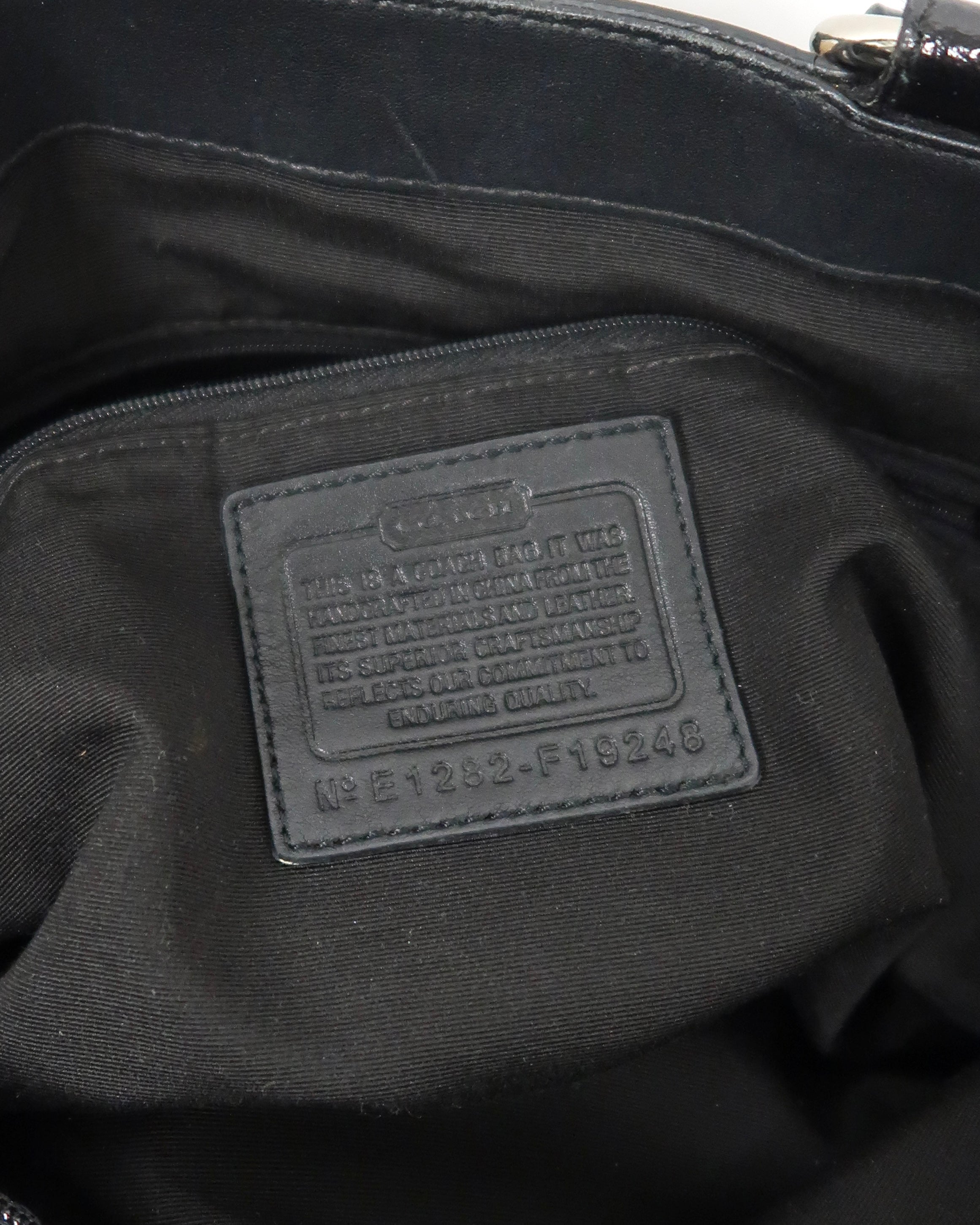 black leather Coach Soho East West shoulder bag