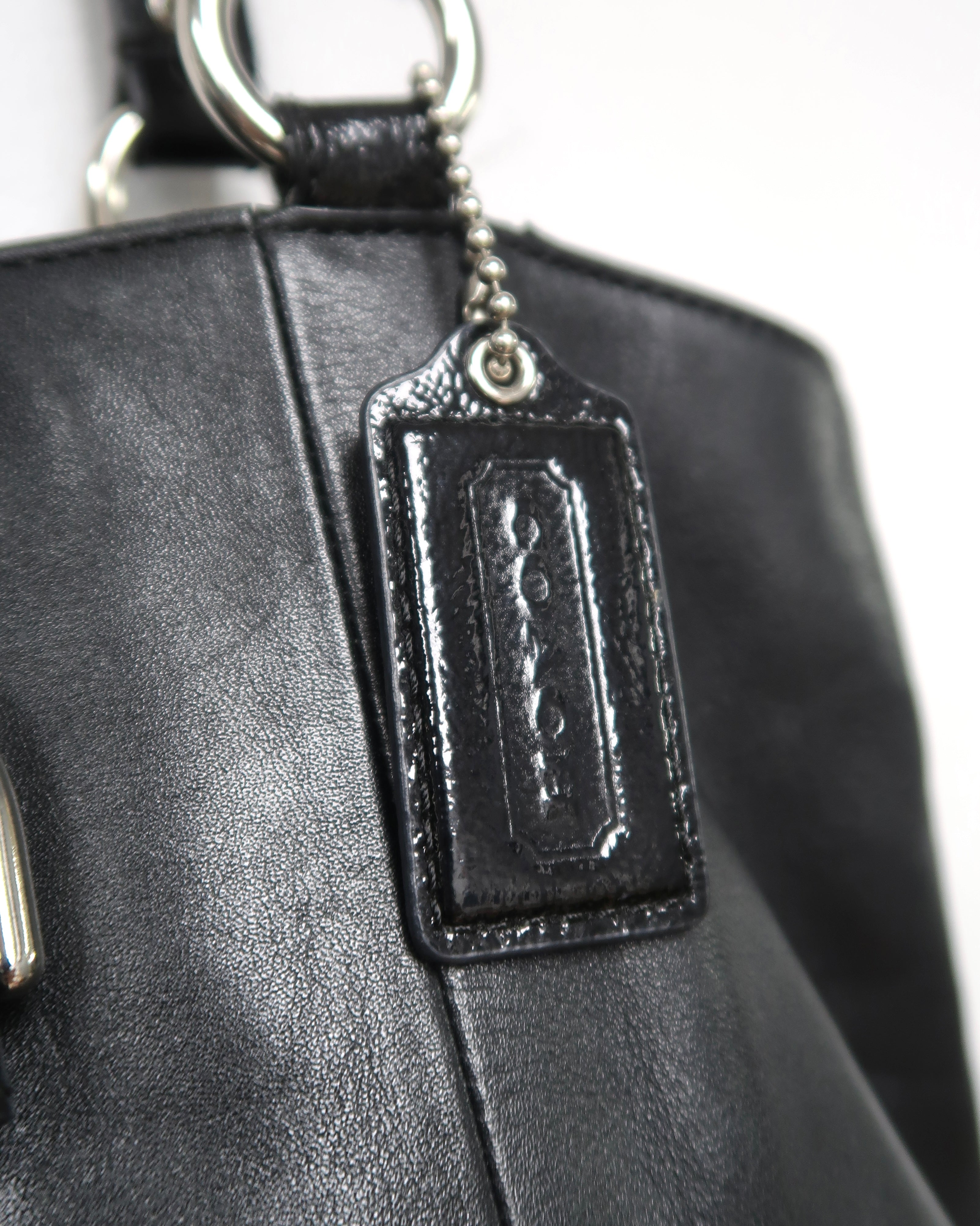 black leather Coach Soho East West shoulder bag