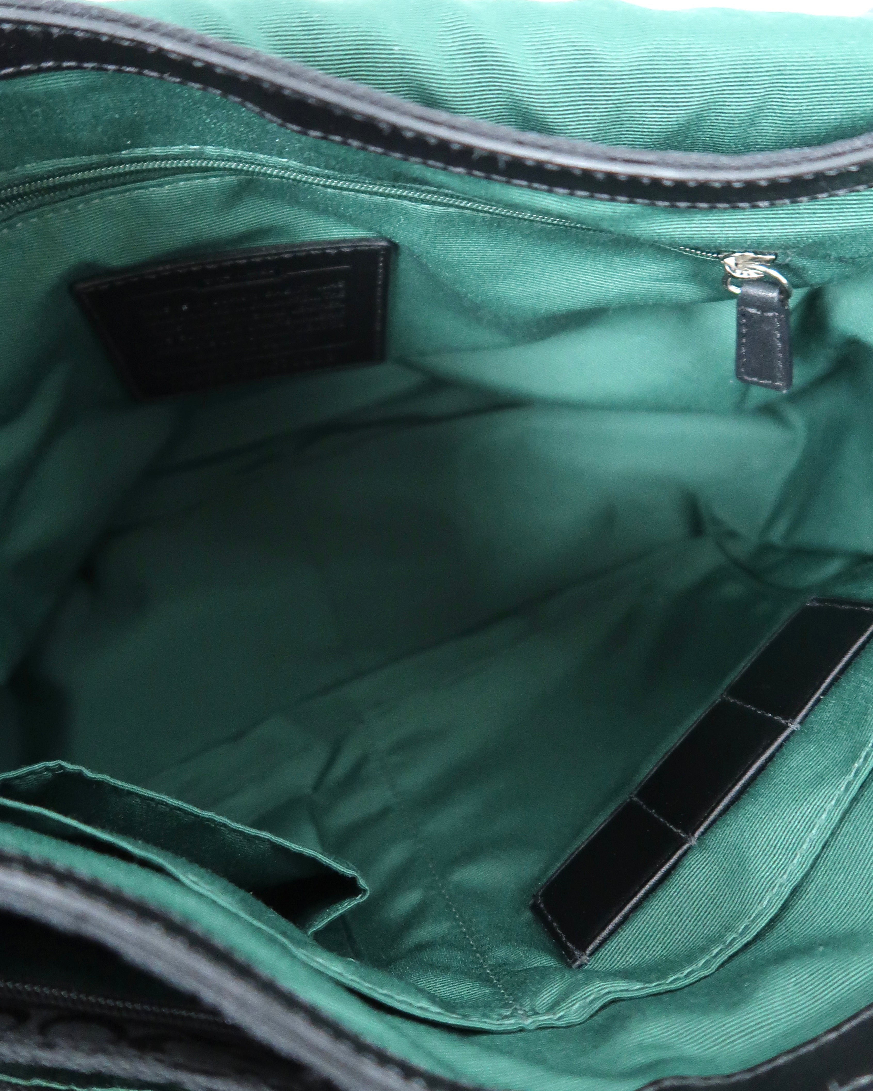 black Coach signature jacquard messenger bag