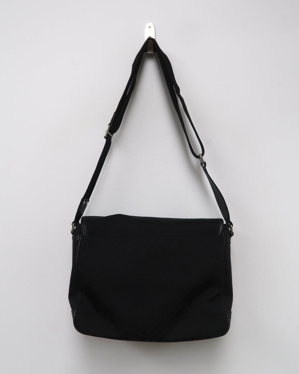 black Coach signature jacquard messenger bag