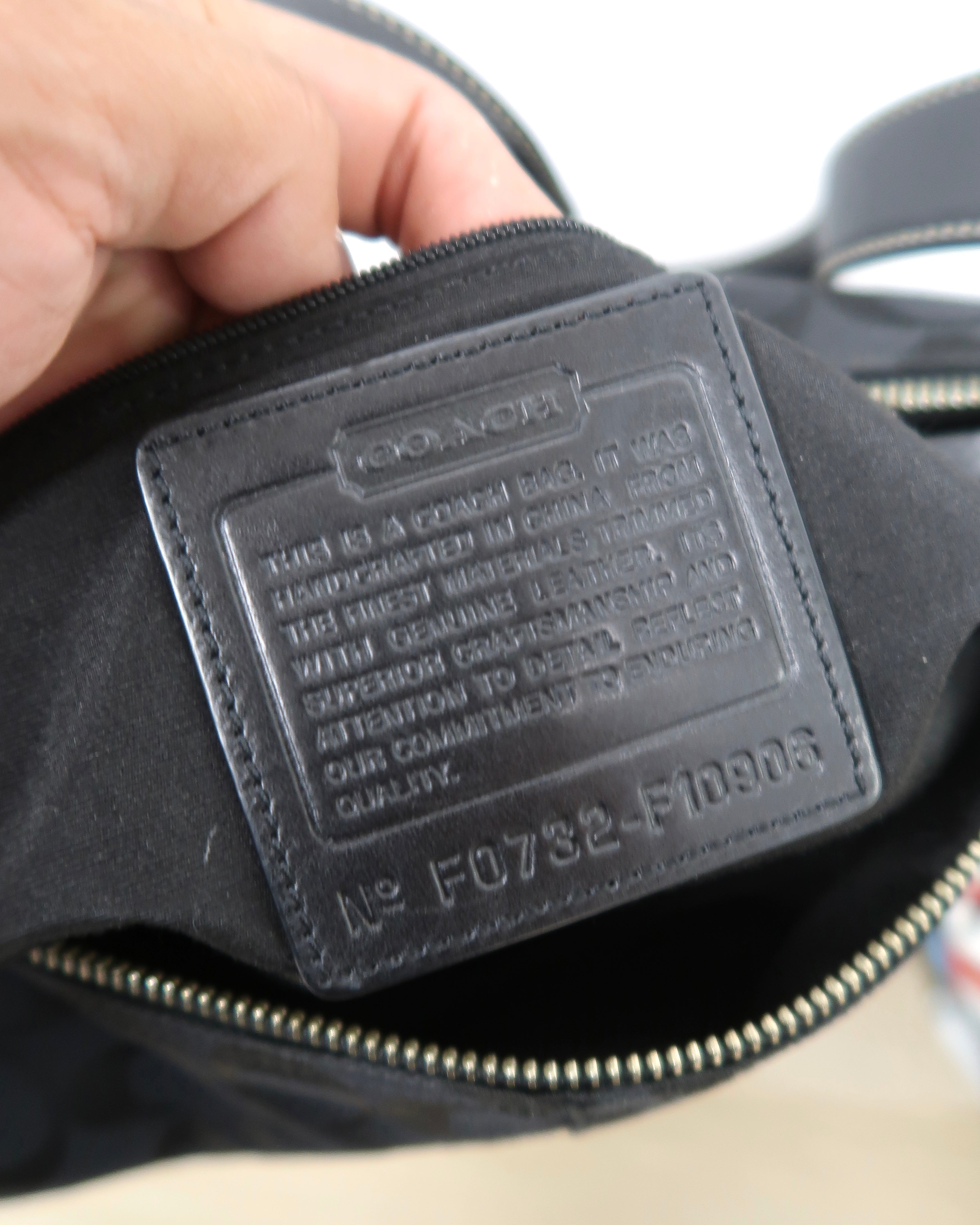 Vintage Black Coach Signature Hobo Shoulder Bag