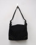 Vintage Black Coach Signature Hobo Shoulder Bag