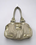 Guess gold beige logo tote bag