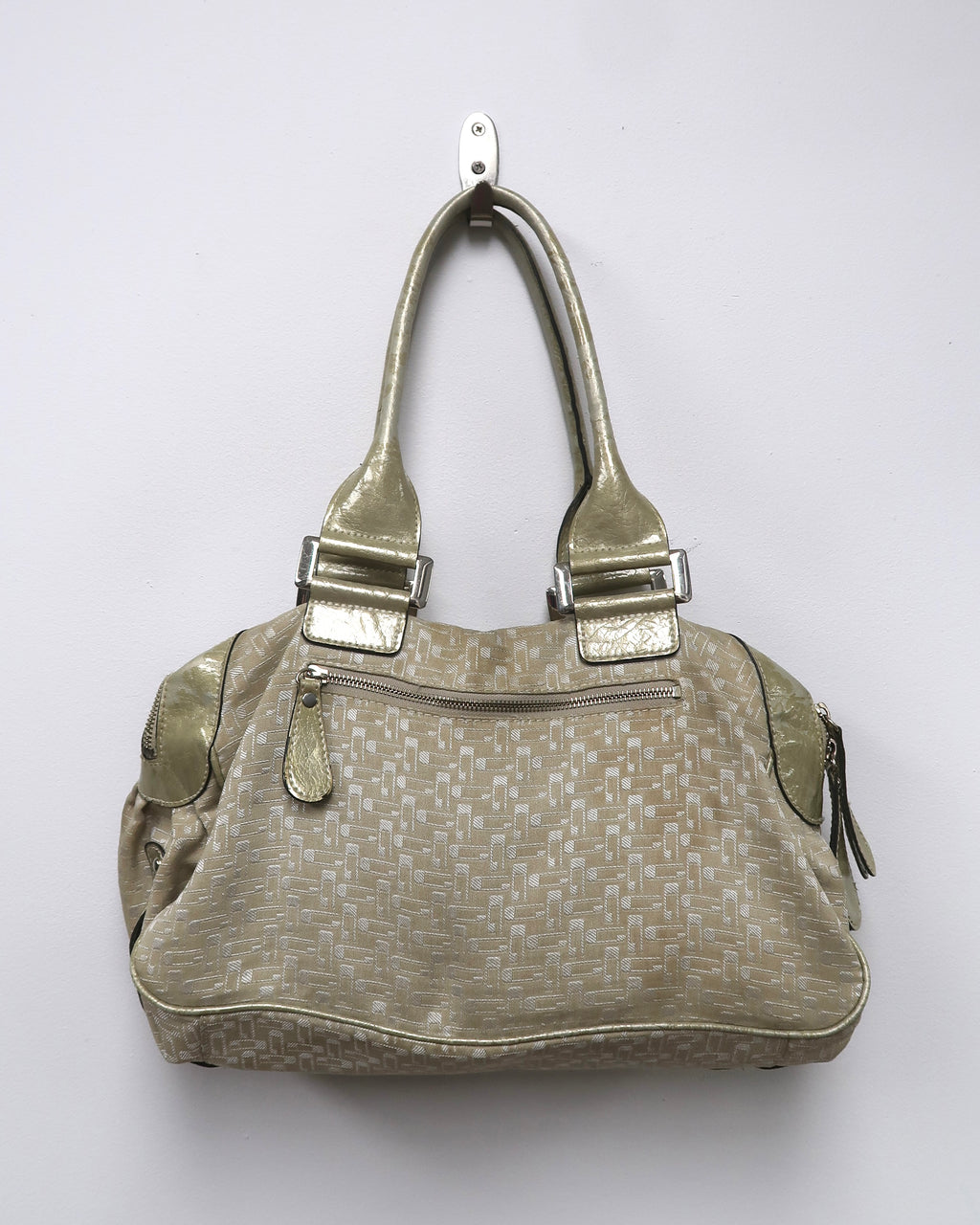 Guess gold beige logo tote bag