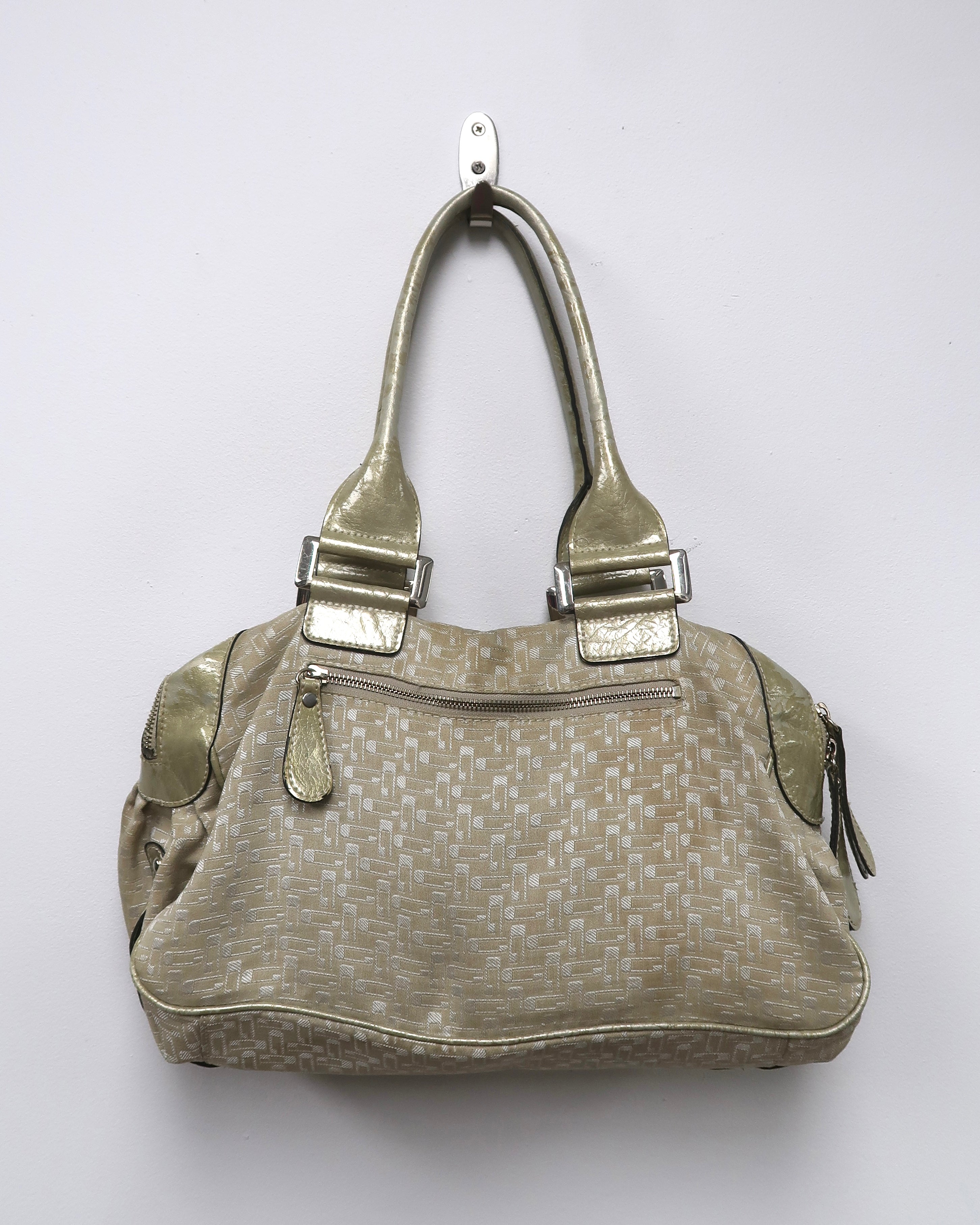 Guess gold beige logo tote bag